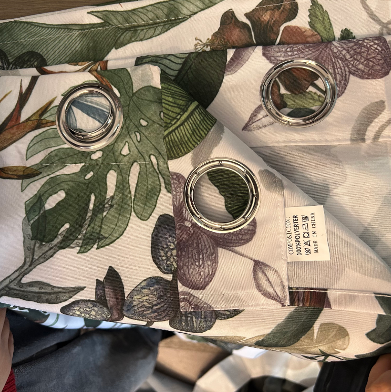 Curtain Scandinavian Style Tropical Monstera Pattern Drapes 1 Piece Home Oasis Semi Shading Printing Curtains Bedroom Living Room Partition Washable 1.4m*2.6m*1pc