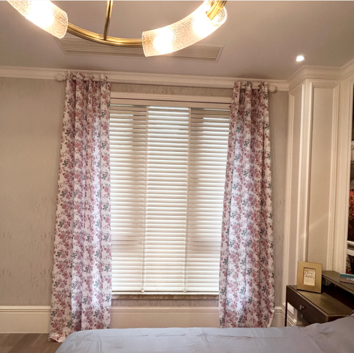 Curtain Fashion Home Decorations Pink Flower 3D Printed Semi Shading Printing Curtains 1 Piece Bedroom Living Room Partition Washable 1.4m*2.6m*1pc