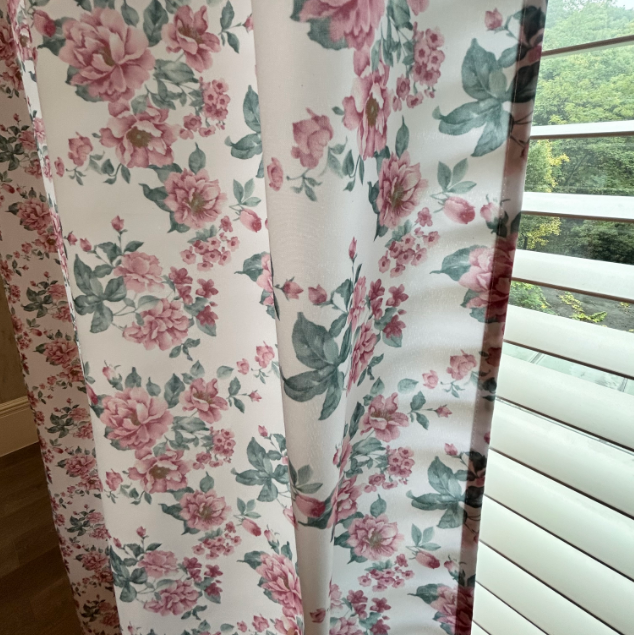 Curtain Fashion Home Decorations Pink Flower 3D Printed Semi Shading Printing Curtains 1 Piece Bedroom Living Room Partition Washable 1.4m*2.6m*1pc