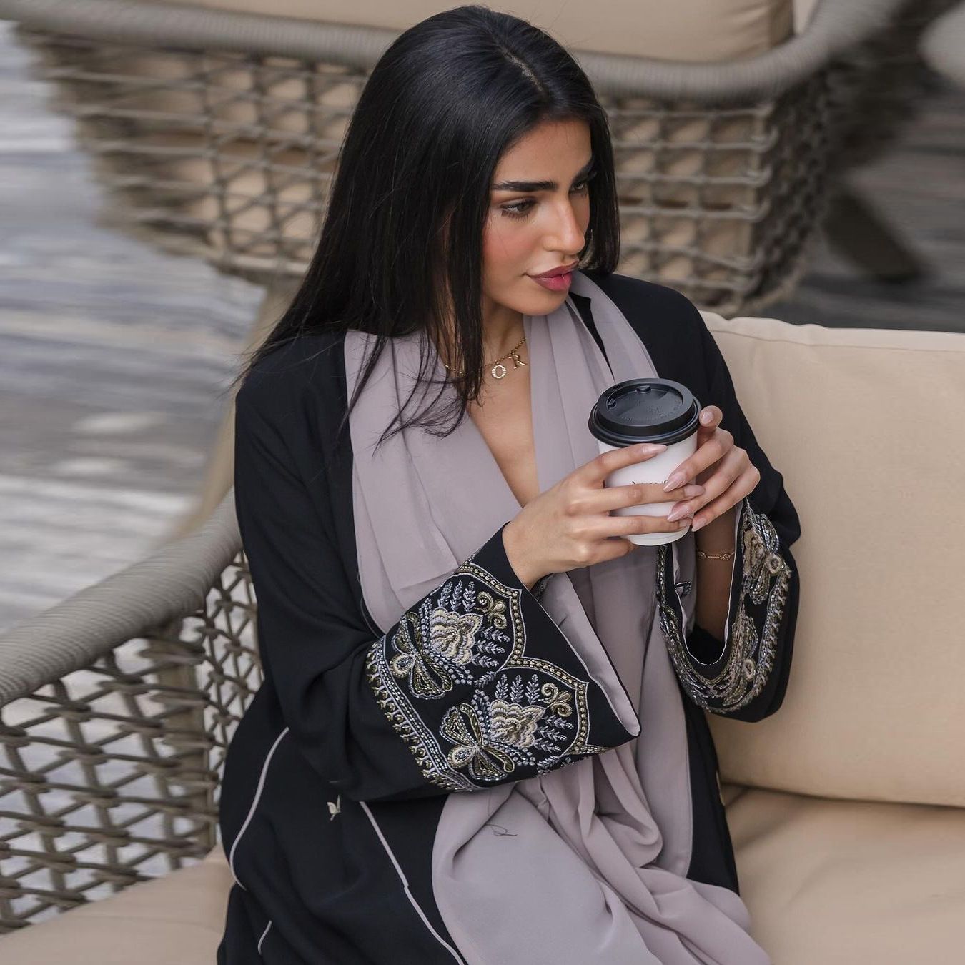 New Product Selection MQ105 Muslim Fashion Embroidery Patchwork Abaya Waist Cardigan Trendy Ins Spring/Summer Dress Robe