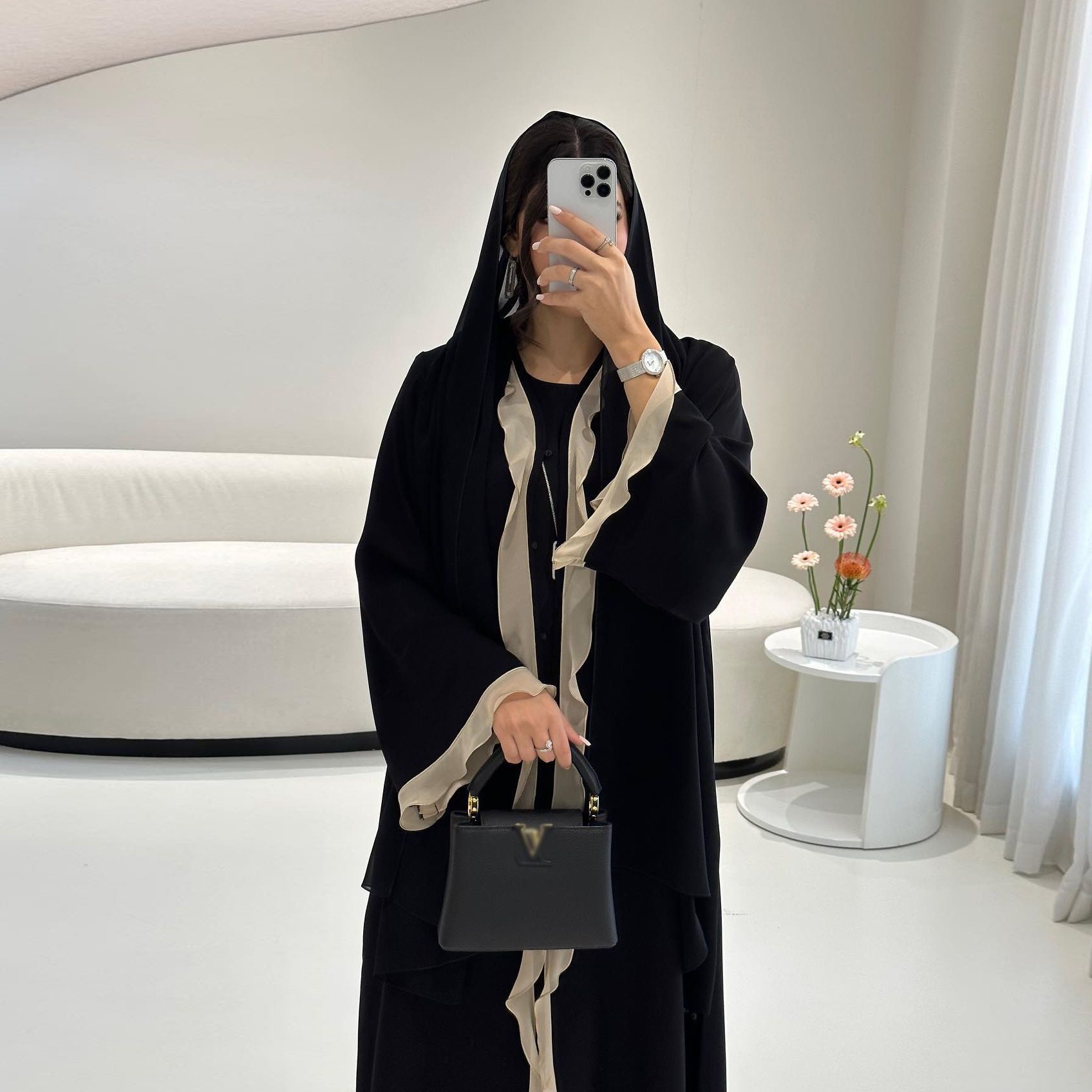 New products preferred MQ179 modest Türkiye ins High fashion ruffle decorated Muslim dress Abaya cardigan