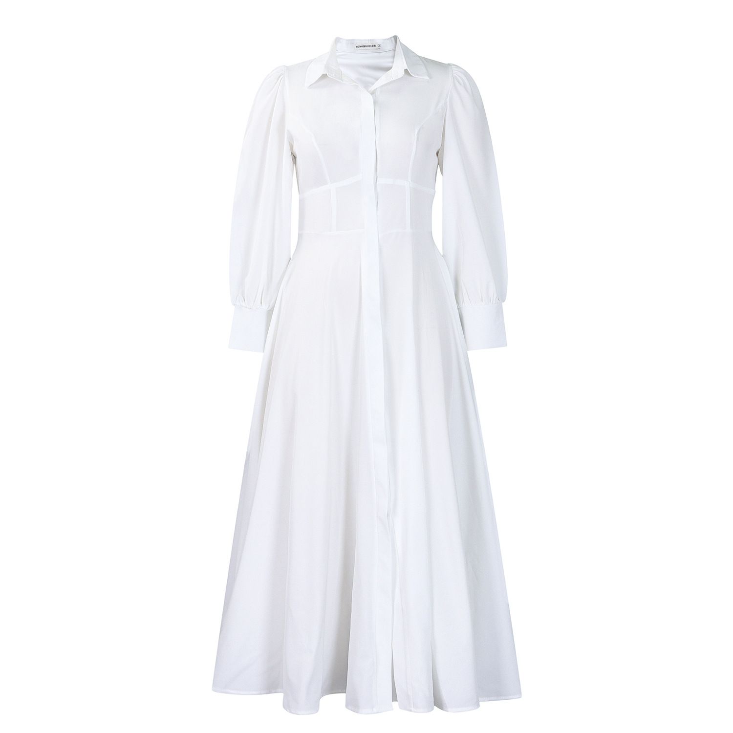 New product selection: D570 cross-border women's elegant long sleeved dress with a large display, including shirt and skirt, fashionable solid color, medium to long African dress