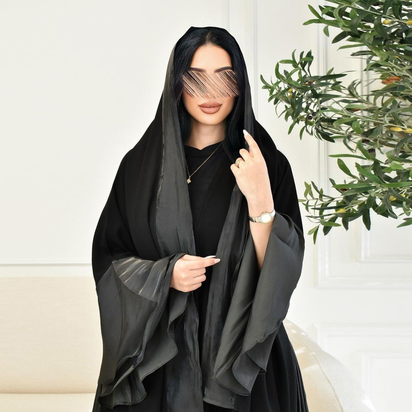New Product Selection MQ124 Middle Eastern Women's Fashion Modest Muslim Abaya Cardigan Bright Silk Satin Dress Ruffle Sleeves