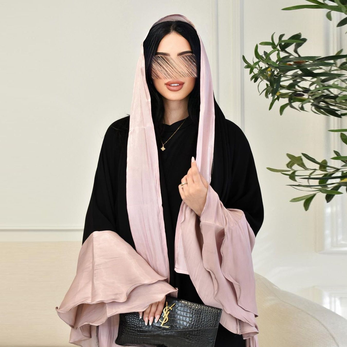 New Product Selection MQ124 Middle Eastern Women's Fashion Modest Muslim Abaya Cardigan Bright Silk Satin Dress Ruffle Sleeves