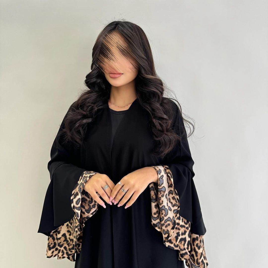 New Product Selection MQ153 Arab New Leopard Pattern Dress Cross border Robe Long Dress Middle Eastern Muslim Cardigan Abaya