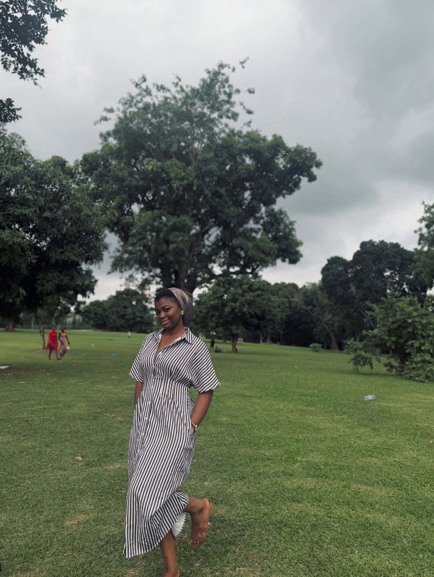 New product selection: European and American women's short sleeved lapel striped cardigan plus size dress, women's African style fashionable loose and slimming long dress