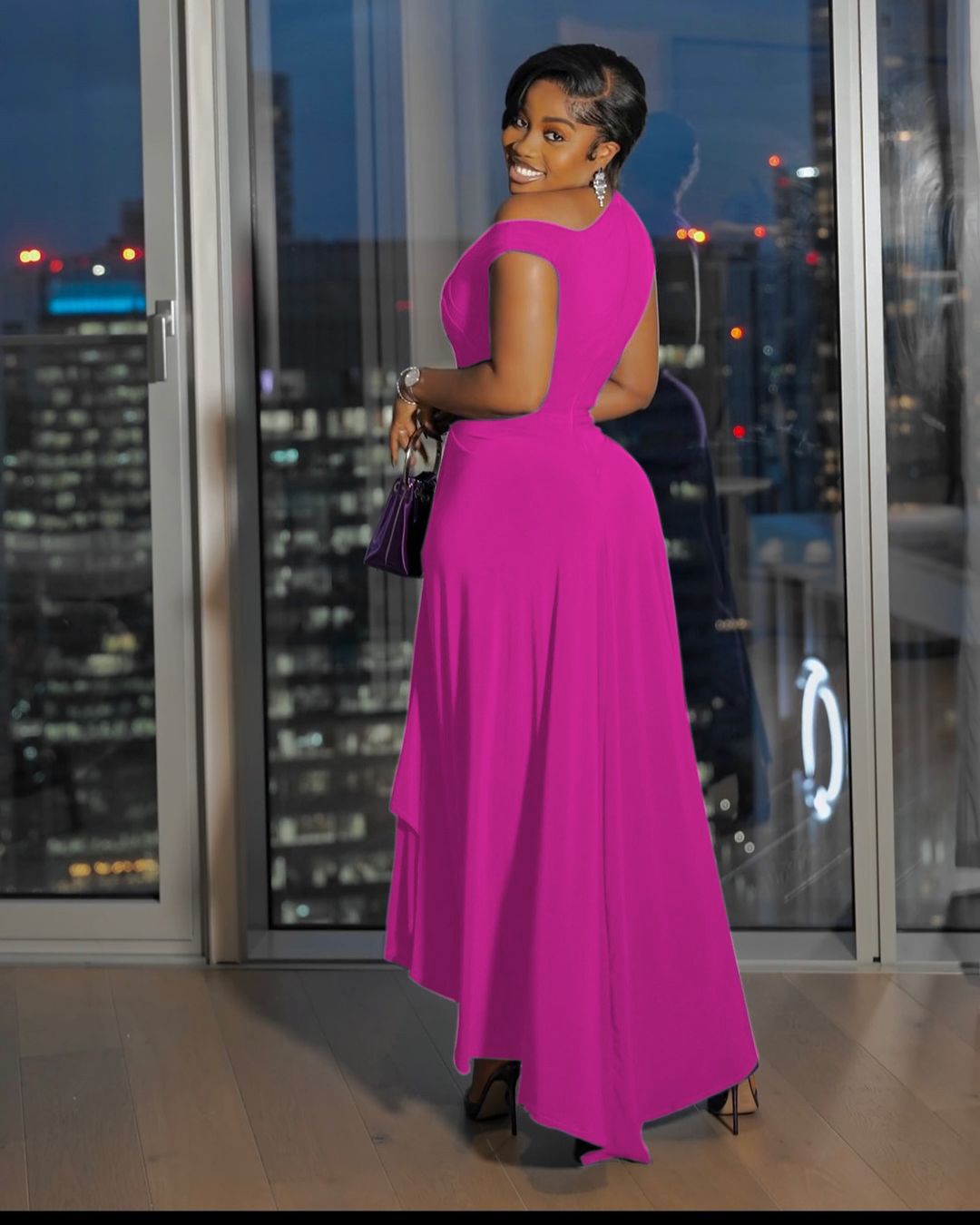 New product selection: Cross border African women's dress, European and American new solid color off shoulder waist black dress, women's summer dress