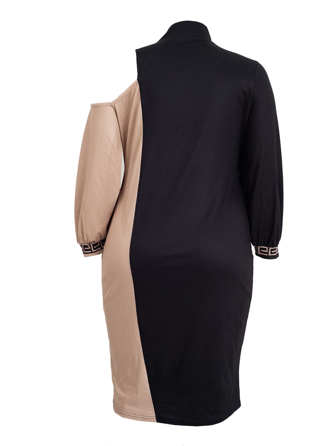 New product selection temperament new European and American women's cross-border fashion plus size long sleeved elegant dress off shoulder design