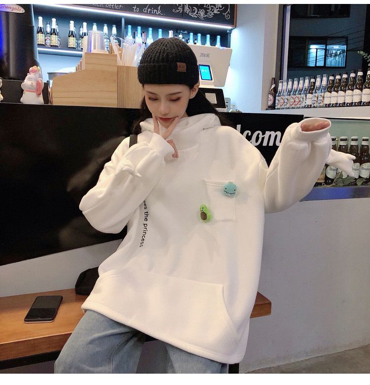 New product selection: Women's hoodie, Korean version, trendy autumn and winter couple's outfit, foreign trade frog pullover hoodie, women's hooded sweatshirt, men's and women's hooded sweatshirt with