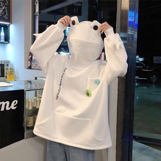 New product selection: Women's hoodie, Korean version, trendy autumn and winter couple's outfit, foreign trade frog pullover hoodie, women's hooded sweatshirt, men's and women's hooded sweatshirt with