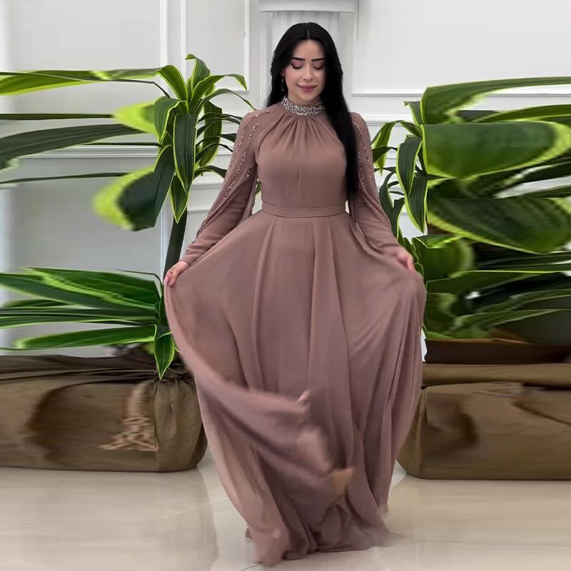 New Product Selection: Autumn and Winter New Collection, European and American Cross border Cross border Women's Clothing, Light Luxury, High end, Fashionable, Diamond Hot Press Evening Dress