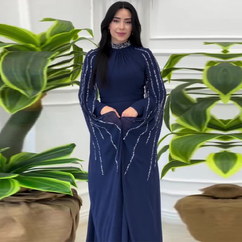 New Product Selection: Autumn and Winter New Collection, European and American Cross border Cross border Women's Clothing, Light Luxury, High end, Fashionable, Diamond Hot Press Evening Dress