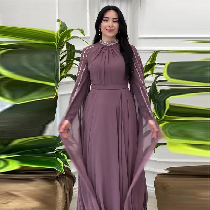 New Product Selection: Autumn and Winter New Collection, European and American Cross border Cross border Women's Clothing, Light Luxury, High end, Fashionable, Diamond Hot Press Evening Dress