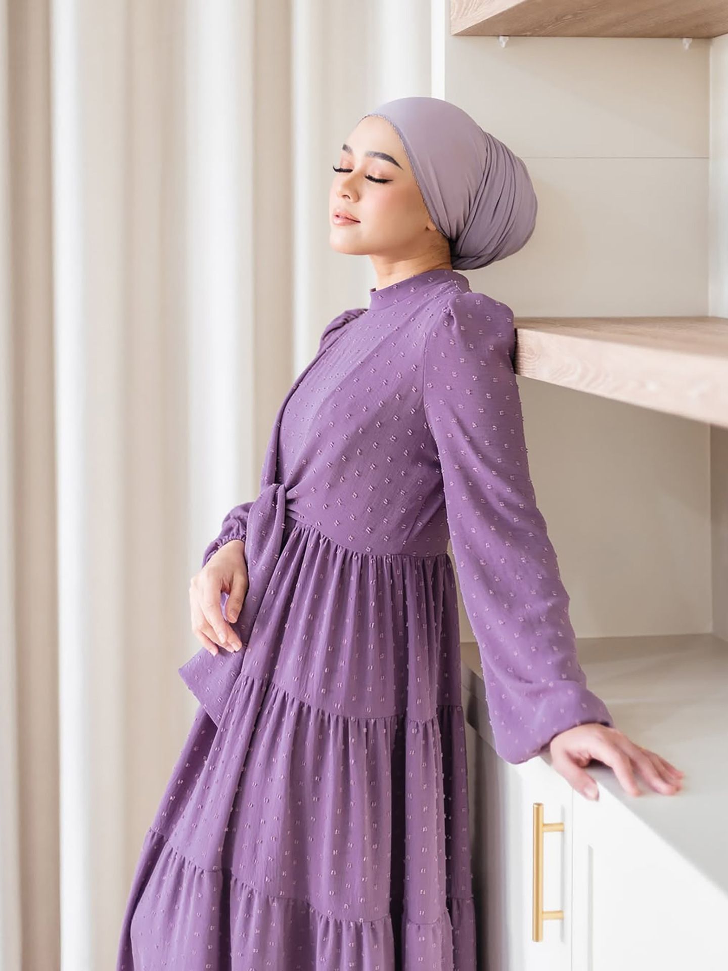 New Product Selection M332 # Cross border Foreign Trade Middle East Women's Robe Southeast Asian Muslim Dress Lotus Leaf Edge Large Swing Long Dress