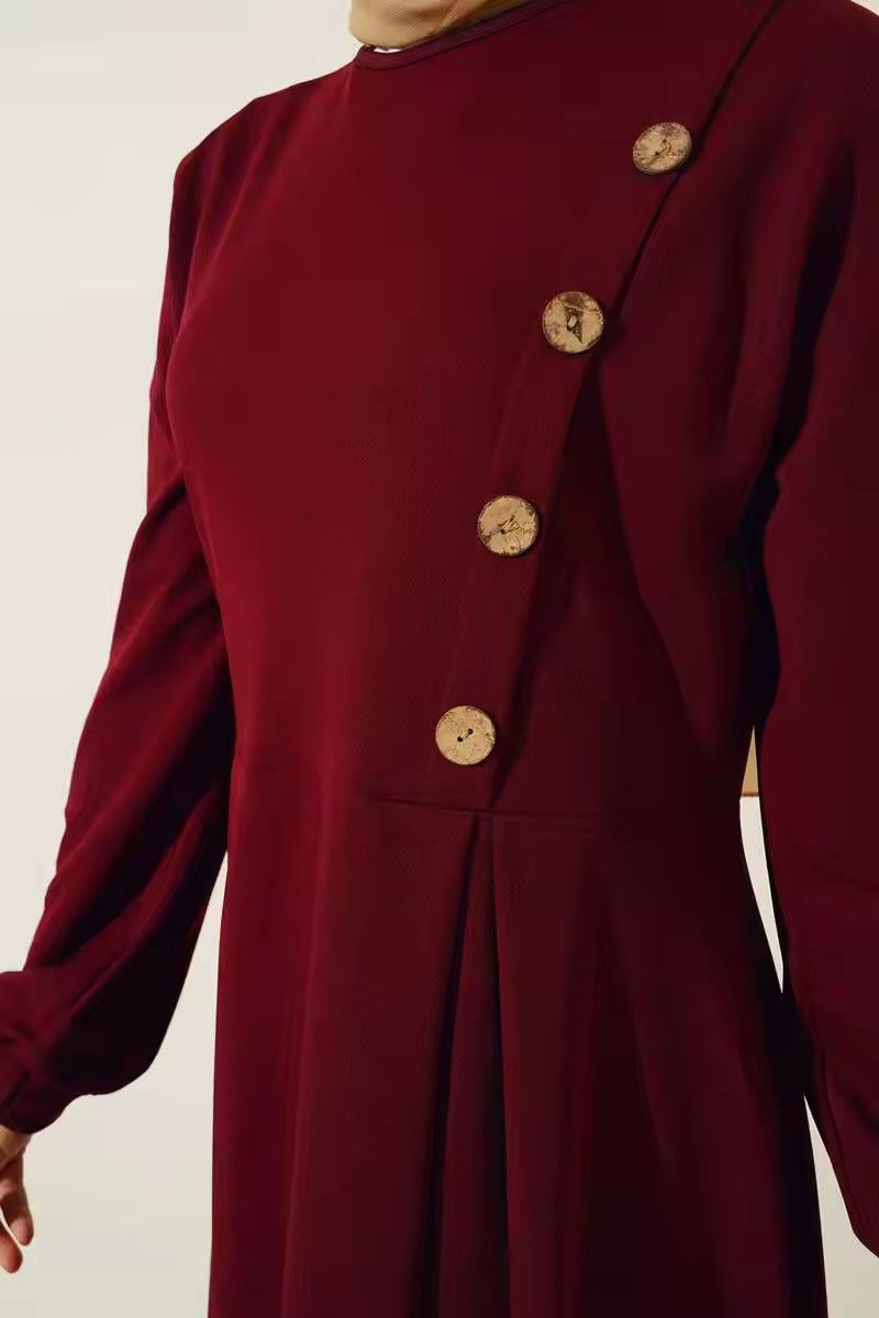 New Product Selection: Cross border Middle Eastern Muslim Women's Clothing Spring and Autumn Fashion Long Sleeve Solid Color Dress Long Robe Temperament Middle Eastern Style