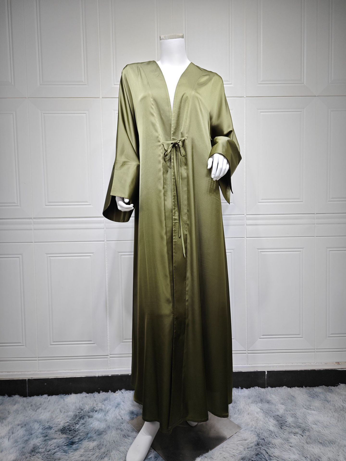 New product selection MQ166modest cross-border solid color Abaya cardigan dress loose robe in stock Middle East Dubai Muslim