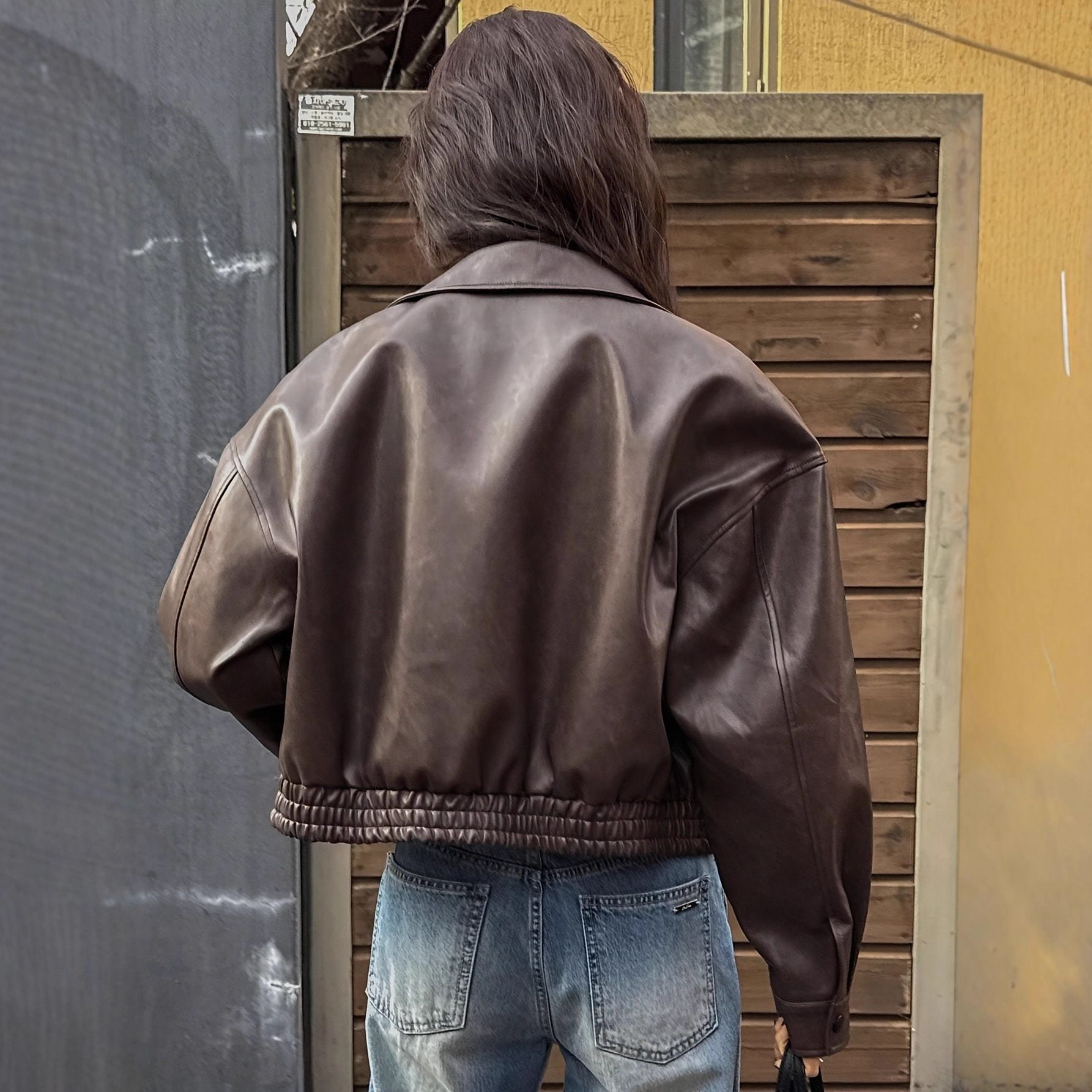 New product selection: Cross border Amazon Europe and America leather jacket, women's motorcycle suit, PU leather retro jacket, long sleeved leather jacket, autumn and winter new items