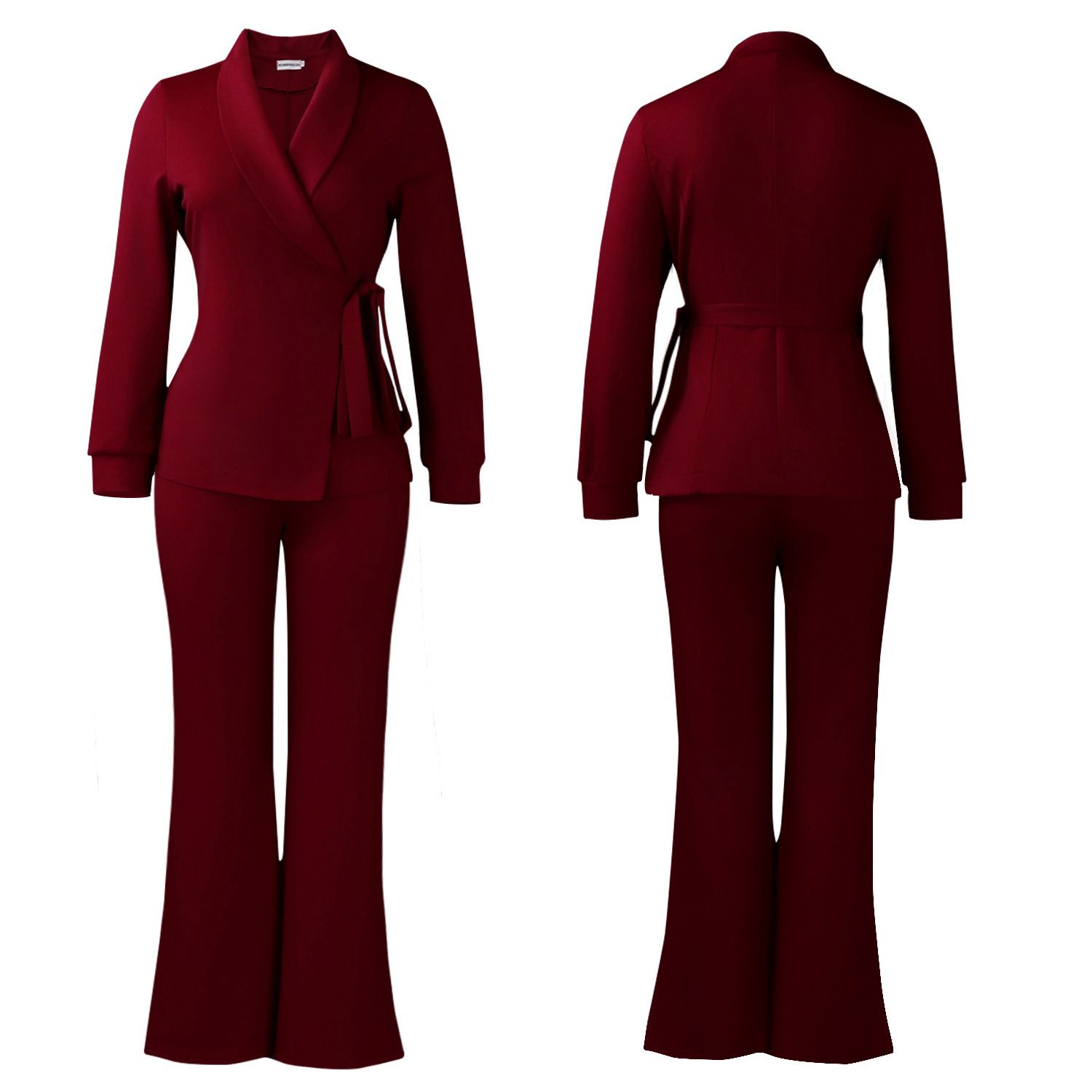 New Product Selection D601 European and American Women's Wear Autumn/Winter New Style Women's Fashion Temperament Strap Suit Coat Pants Two Piece Set