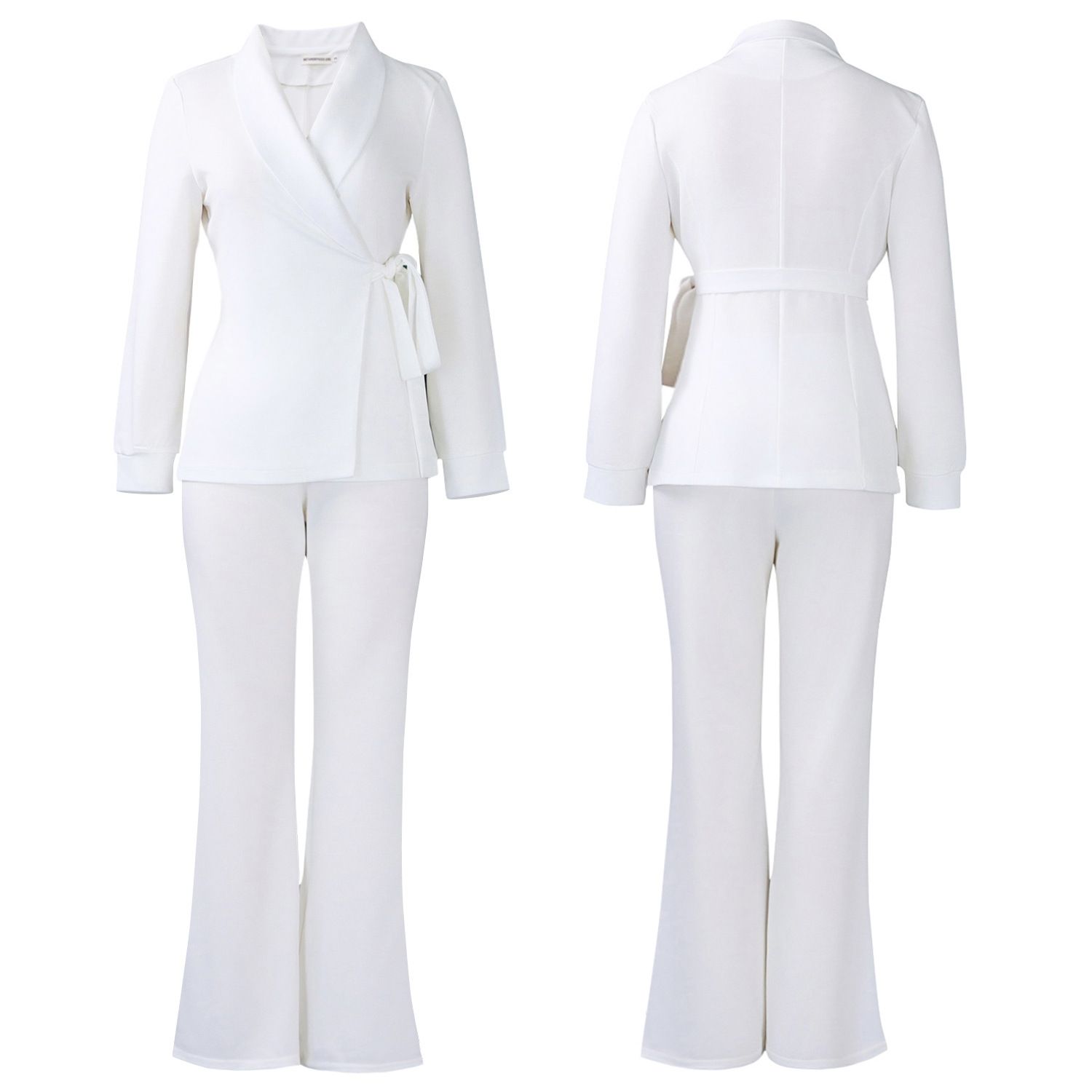 New Product Selection D601 European and American Women's Wear Autumn/Winter New Style Women's Fashion Temperament Strap Suit Coat Pants Two Piece Set