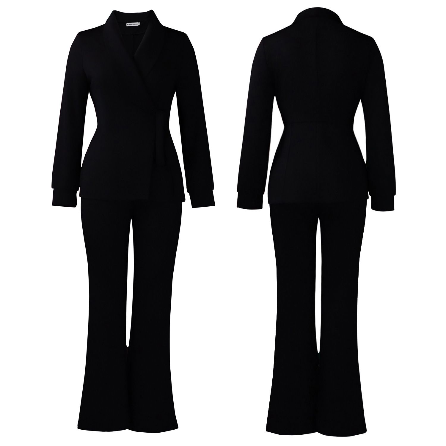 New Product Selection D601 European and American Women's Wear Autumn/Winter New Style Women's Fashion Temperament Strap Suit Coat Pants Two Piece Set