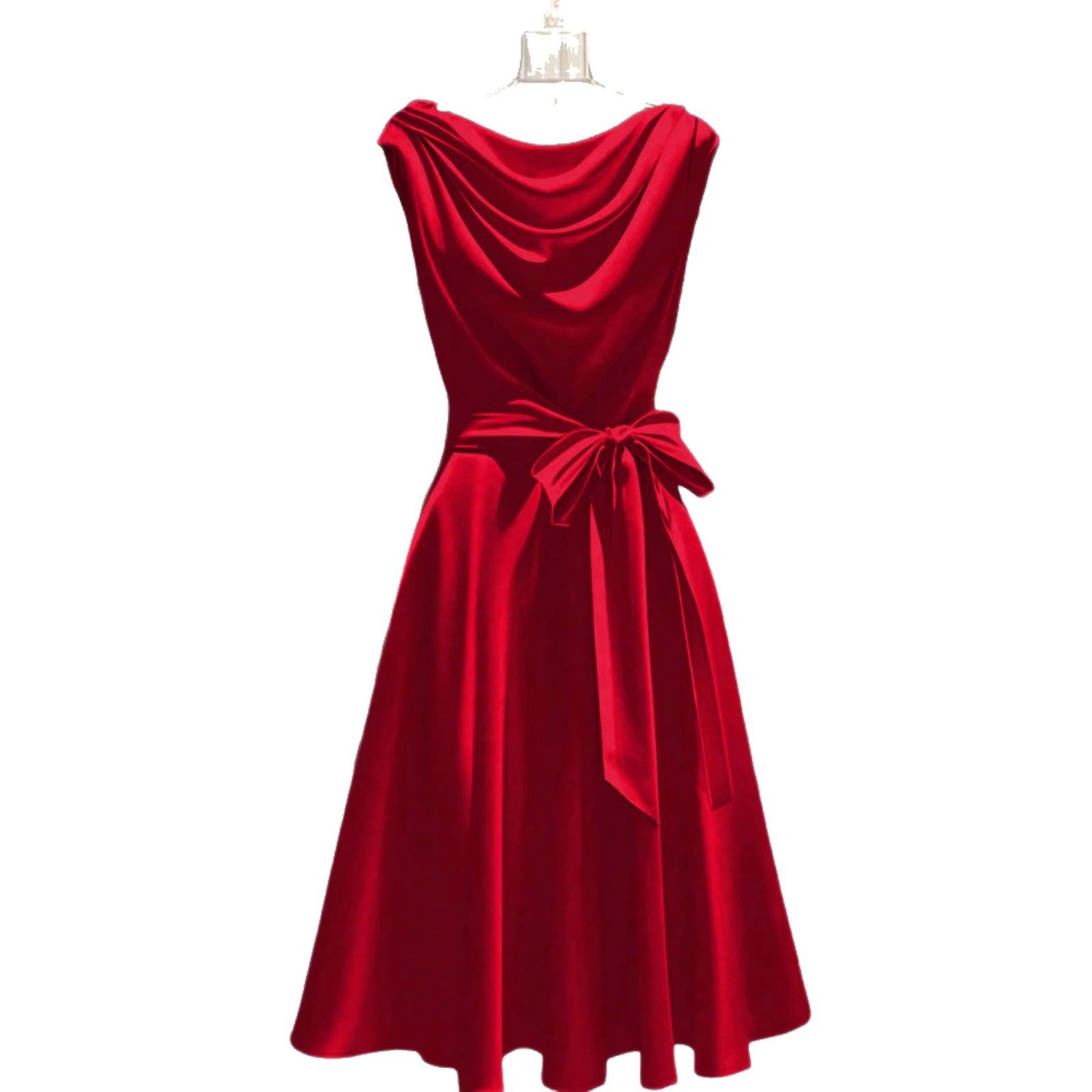 New Product Selection Temperament Commuting European and American Women's Summer New Cross border Women's Fashion Sleeveless Swing Collar Casual Dress