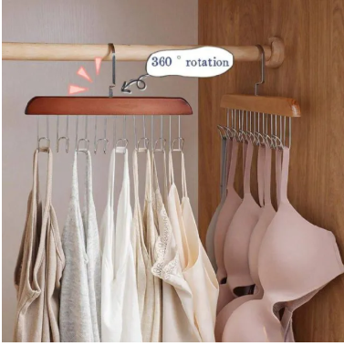 1Pc Wooden plank 8 hook hanger