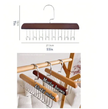 1Pc Wooden plank 8 hook hanger