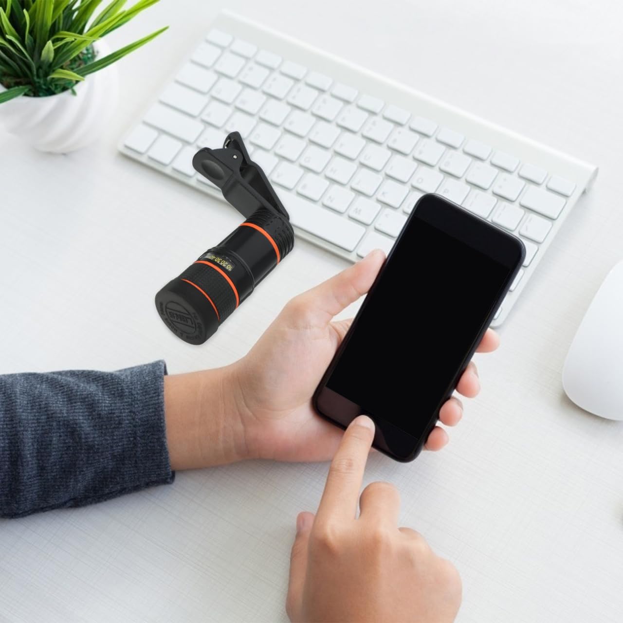 【Promotion】Cell Phone Telephoto Lens Kit, Universal 8X Zoom Telephoto Lens Phone Camera Lens, Monocular Telephoto Lens for Mobile Phone Tablet