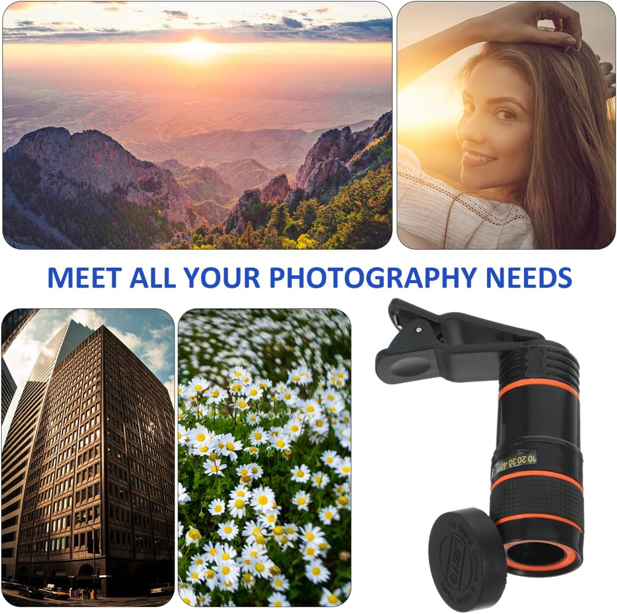 【Promotion】Cell Phone Telephoto Lens Kit, Universal 8X Zoom Telephoto Lens Phone Camera Lens, Monocular Telephoto Lens for Mobile Phone Tablet