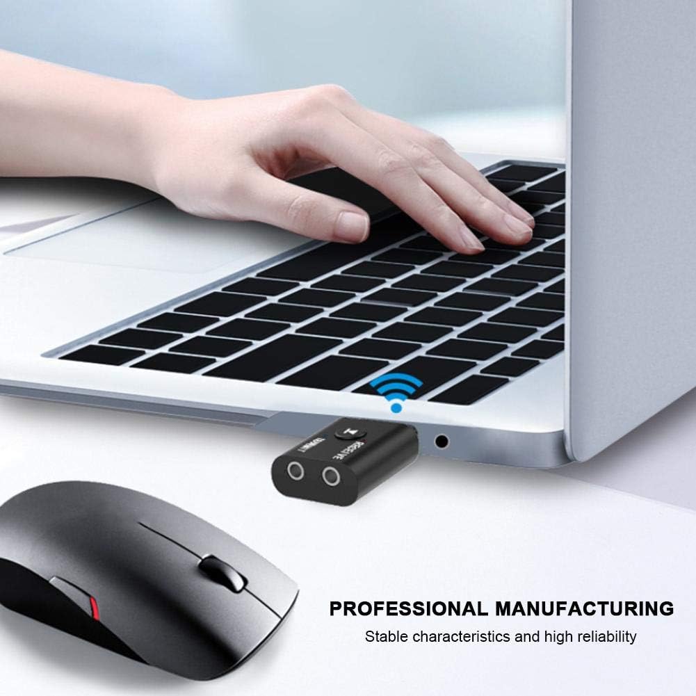 Bluetooth 5.0 2 in1 Transmitter Receiver Converter Car Wireless Audio Adapter USB 3.5mm Aux for TV, Home Stereo, Car Stereo, Headphones, Speakers, PC