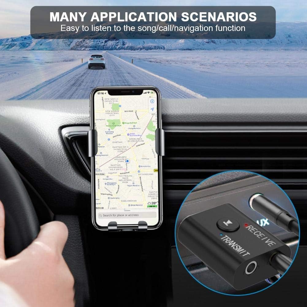 Bluetooth 5.0 2 in1 Transmitter Receiver Converter Car Wireless Audio Adapter USB 3.5mm Aux for TV, Home Stereo, Car Stereo, Headphones, Speakers, PC