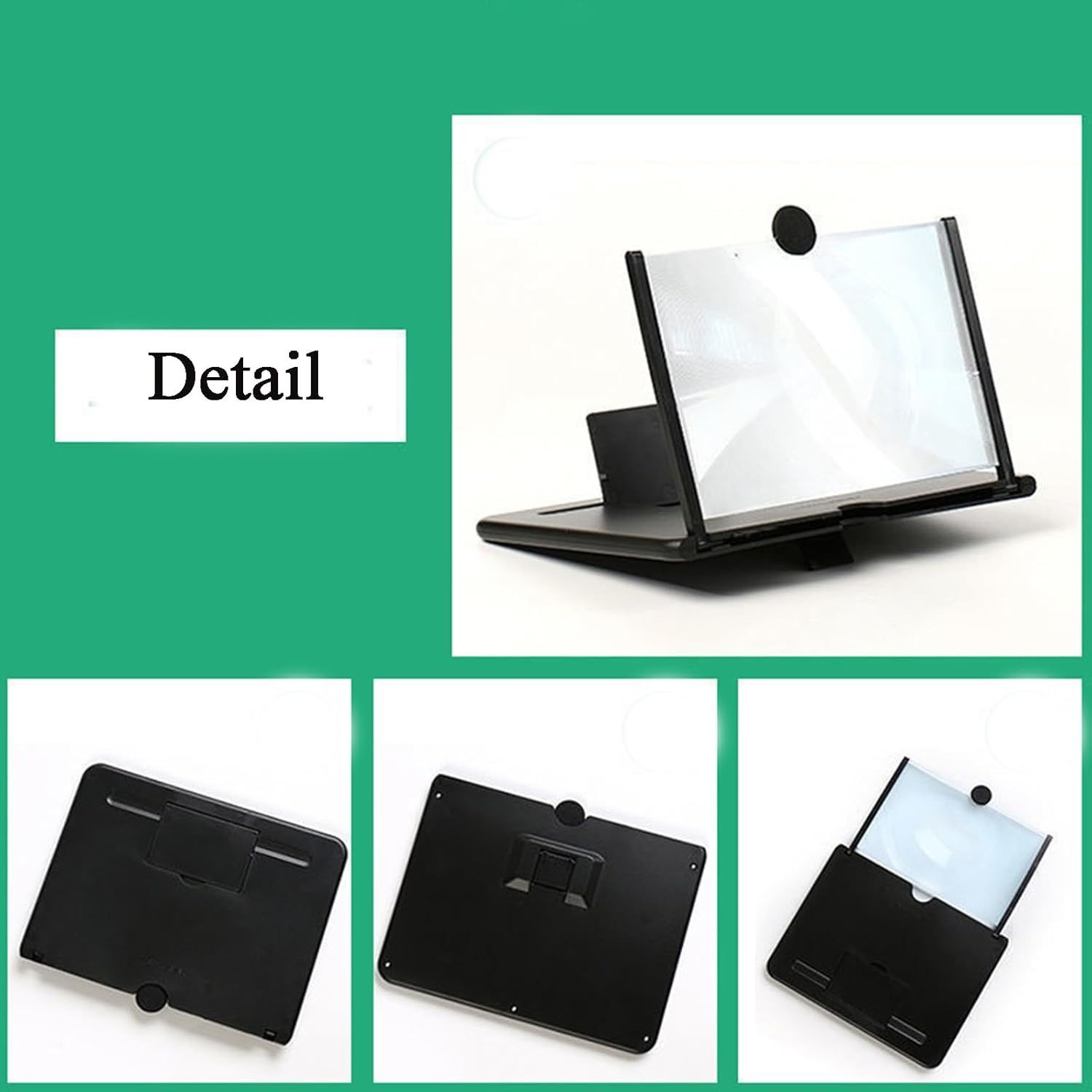 1pc ZoomPlus 12" Screen Magnifier,3D HD Mobile Phone Magnifier Projector Screen Enlarger for Movies, Videos, and Gaming,Foldable Cell Phone Stand with Screen Amplifier,Supports All Smartphones