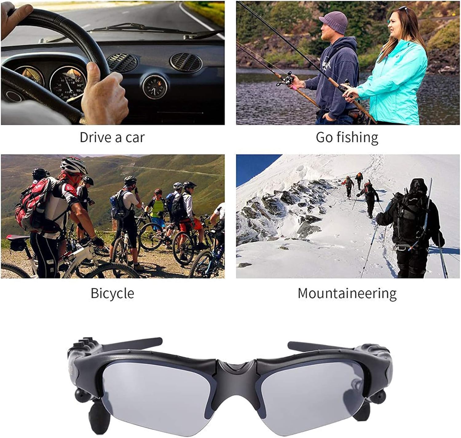 【Promotion】Wireless Bluetooth Sunglasses Anti-ray Stereo 4.1 Music Bluetooth Headphones With Storage Case for Men Support Both Headset and Hands-Free for All Kinds of Cell Phones