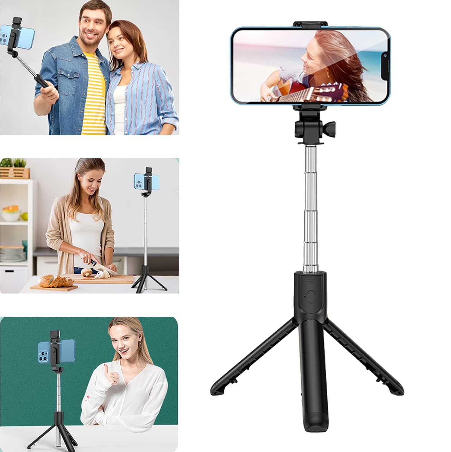 Phone Tripod, 70cm Selfie Stick with Wireless Remote , Portable Extendable Tripod Stand, Compatible with All Cell Phones, for Selfie/Video Recording/Photo/Live Stream/Vlog