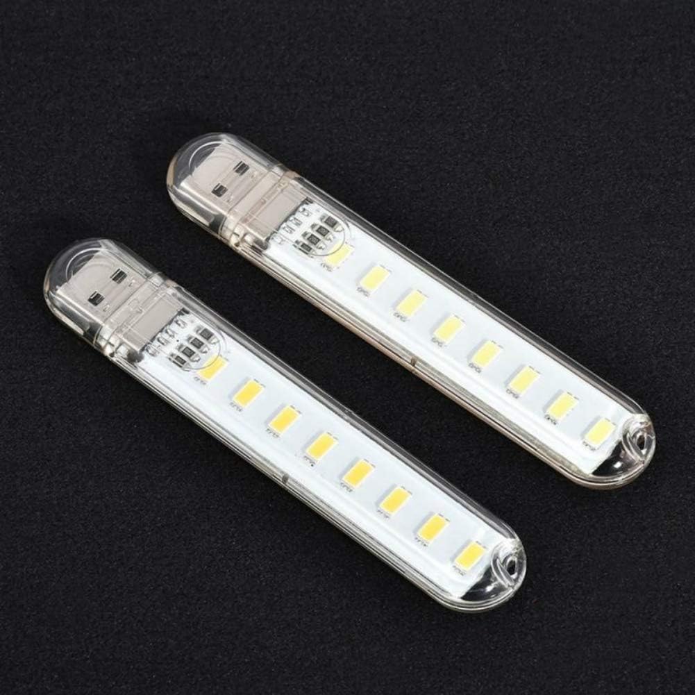Mini Portable USB Night Light Mini USB Night Light LED Book Reading Lights 8 Beads with Adjustable Neck Cable for Work Learning Sleeping Camping PC Laptops Computer Mobile