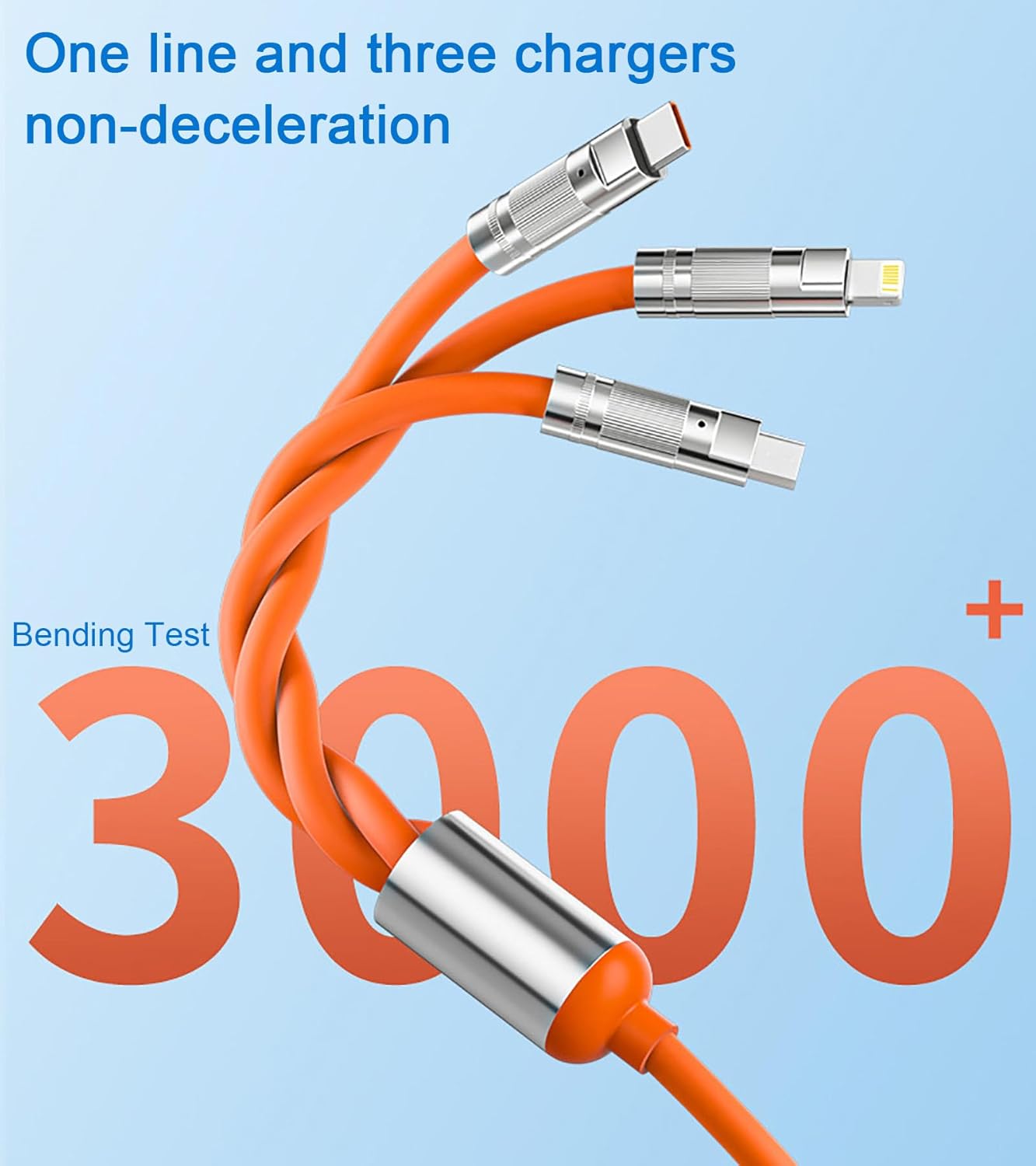 【Promotion】1.2m/2m 120W Multi Charging Cable, 3 in 1 Multiple Charger Cable, Short Universal Charging Cable with 3 Different Port IP/Type-C/Micro Compatible with Samsung/Xiaomi/Huawei/iPhone/ iPad