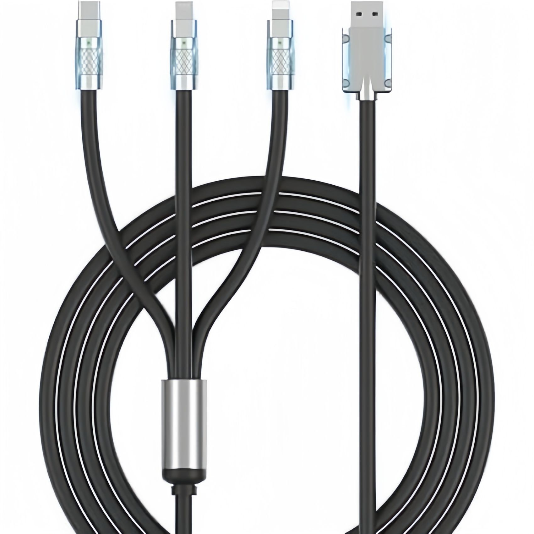 【Promotion】1.2m/2m 120W Multi Charging Cable, 3 in 1 Multiple Charger Cable, Short Universal Charging Cable with 3 Different Port IP/Type-C/Micro Compatible with Samsung/Xiaomi/Huawei/iPhone/ iPad