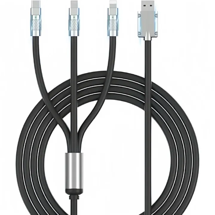 【Promotion】1.2m/2m 120W Multi Charging Cable, 3 in 1 Multiple Charger Cable, Short Universal Charging Cable with 3 Different Port IP/Type-C/Micro Compatible with Samsung/Xiaomi/Huawei/iPhone/ iPad