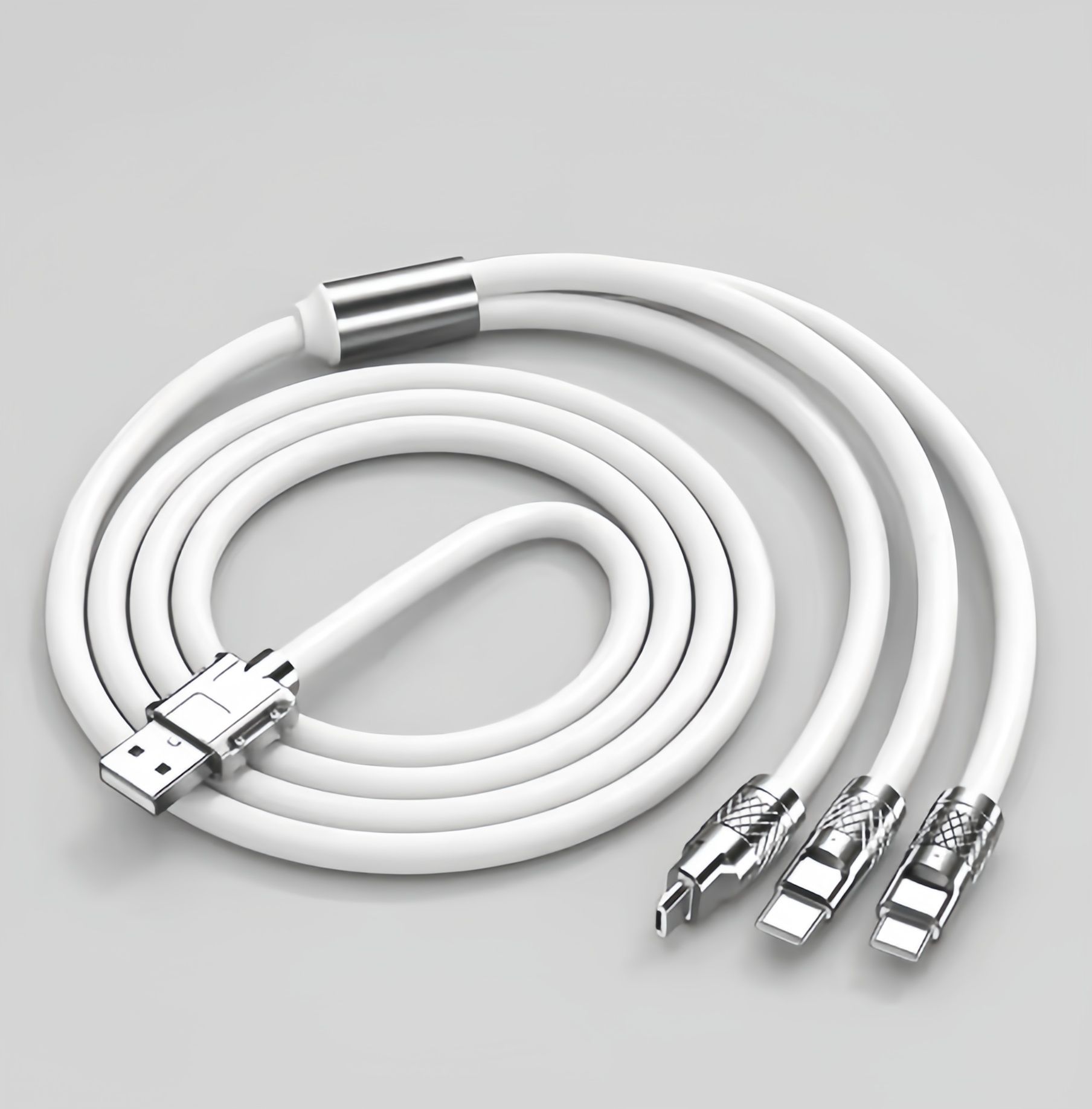 【Promotion】1.2m/2m 120W Multi Charging Cable, 3 in 1 Multiple Charger Cable, Short Universal Charging Cable with 3 Different Port IP/Type-C/Micro Compatible with Samsung/Xiaomi/Huawei/iPhone/ iPad