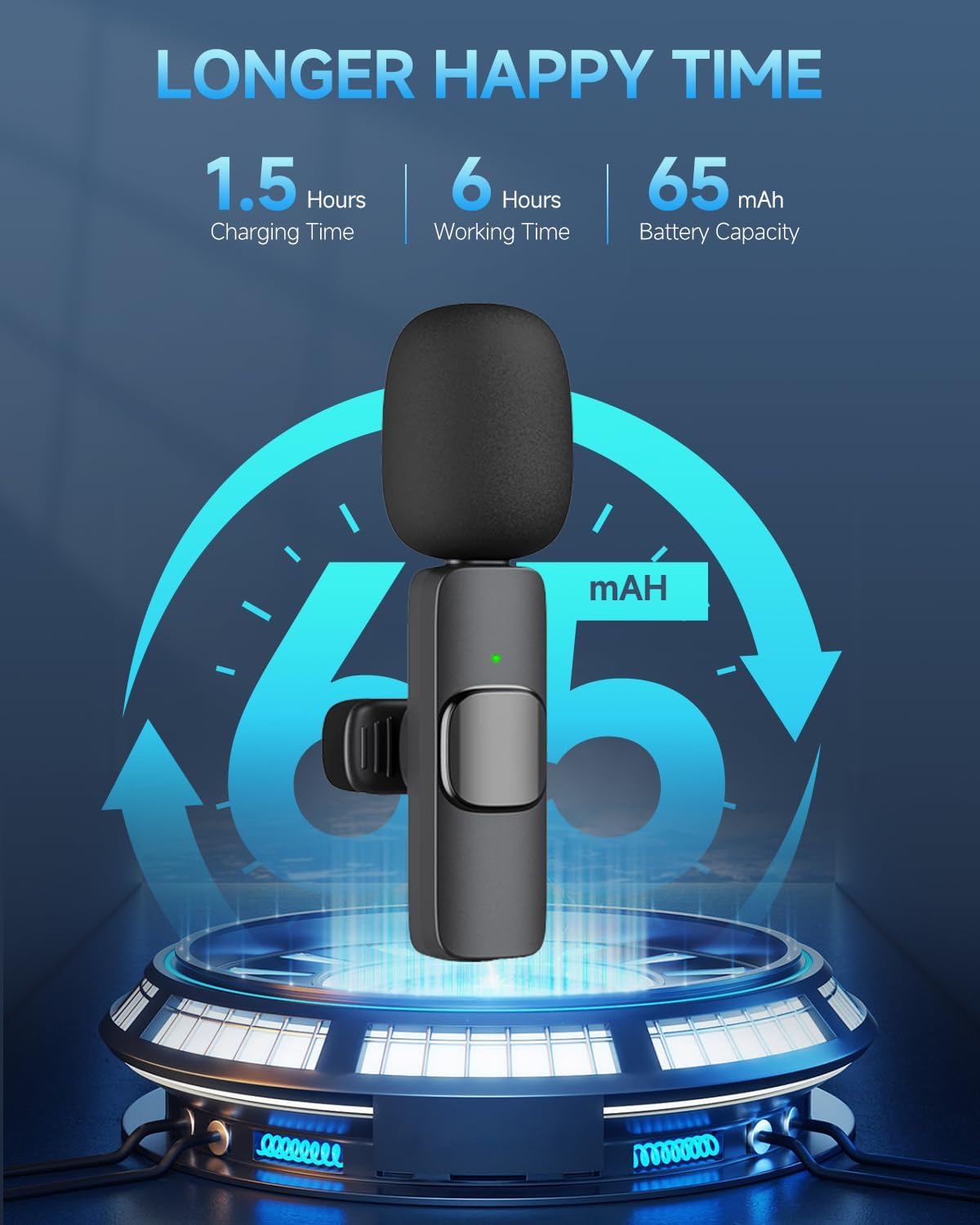 4 in 1 Wireless Lavalier Microphones for Android, iPhone 15(Above), iPad, Camera, USB-C Microphone, 7-Hour Battery, Mini Microphone with Noise Reduction for Video Recording, Vlog, YouTube, TikTok