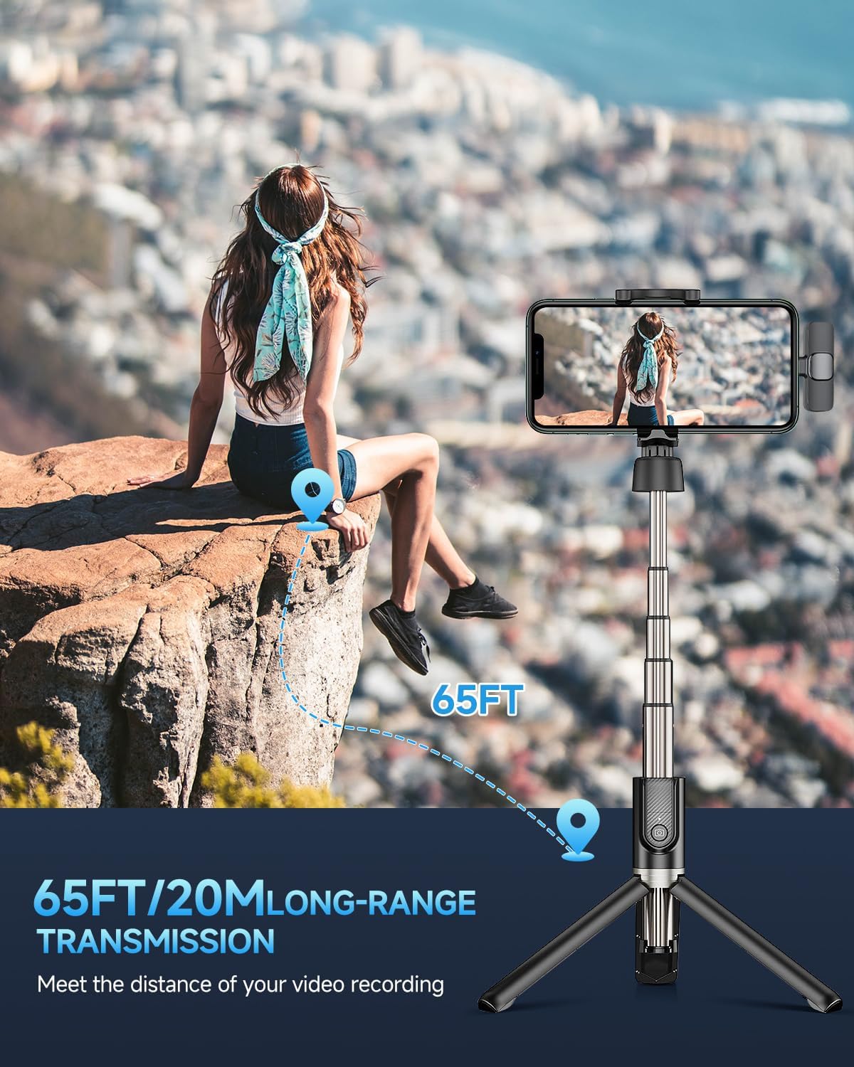 4 in 1 Wireless Lavalier Microphones for Android, iPhone 15(Above), iPad, Camera, USB-C Microphone, 7-Hour Battery, Mini Microphone with Noise Reduction for Video Recording, Vlog, YouTube, TikTok