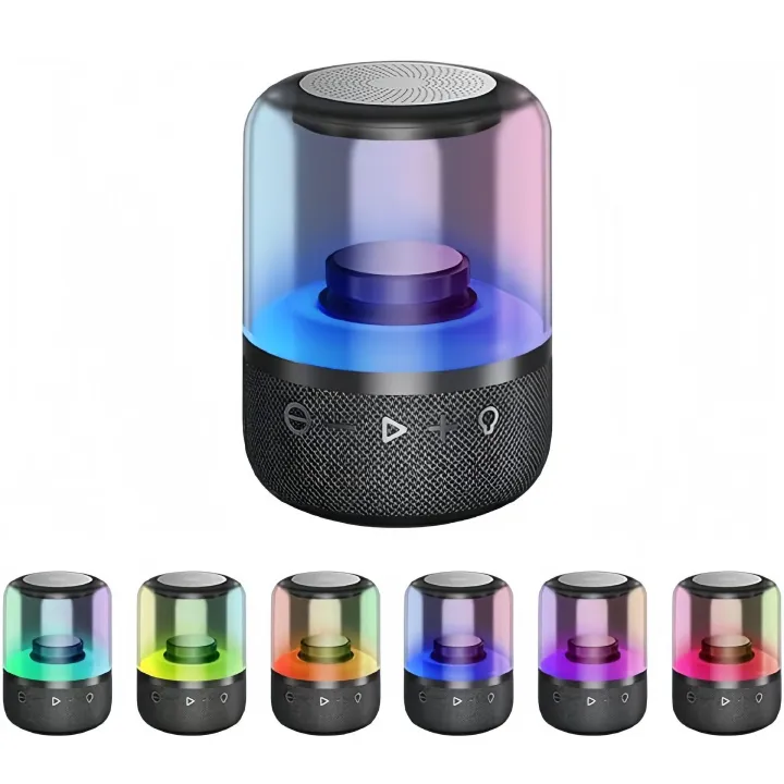 Portable Bluetooth Speaker, Colorful Loud Stereo Sound 1200mAh Speakers, USB Powered with Multi Light Modes, for Home Outdoors Travel