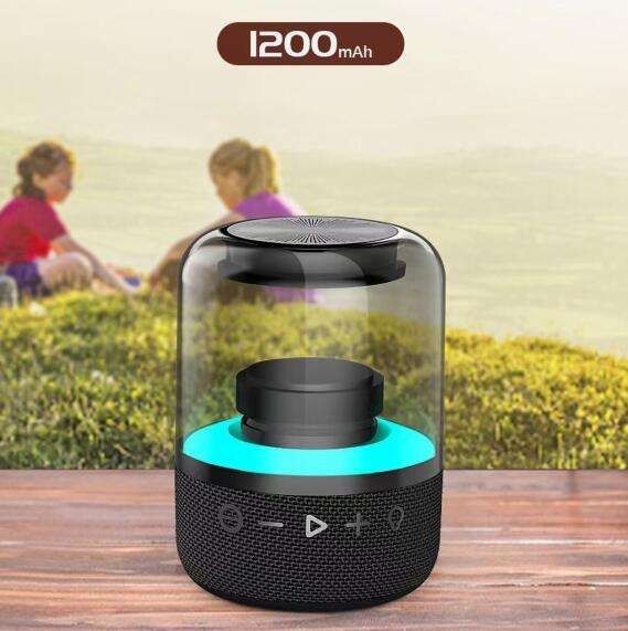 Portable Bluetooth Speaker, Colorful Loud Stereo Sound 1200mAh Speakers, USB Powered with Multi Light Modes, for Home Outdoors Travel