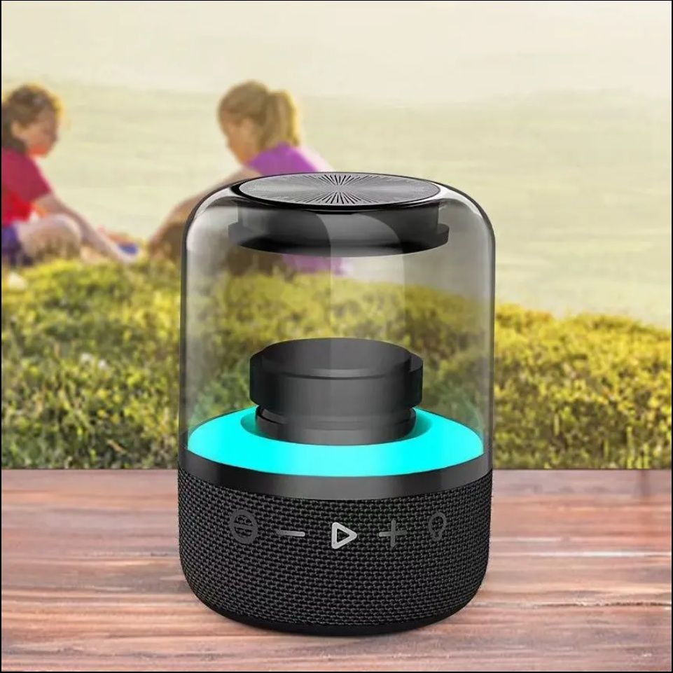 Portable Bluetooth Speaker, Colorful Loud Stereo Sound 1200mAh Speakers, USB Powered with Multi Light Modes, for Home Outdoors Travel