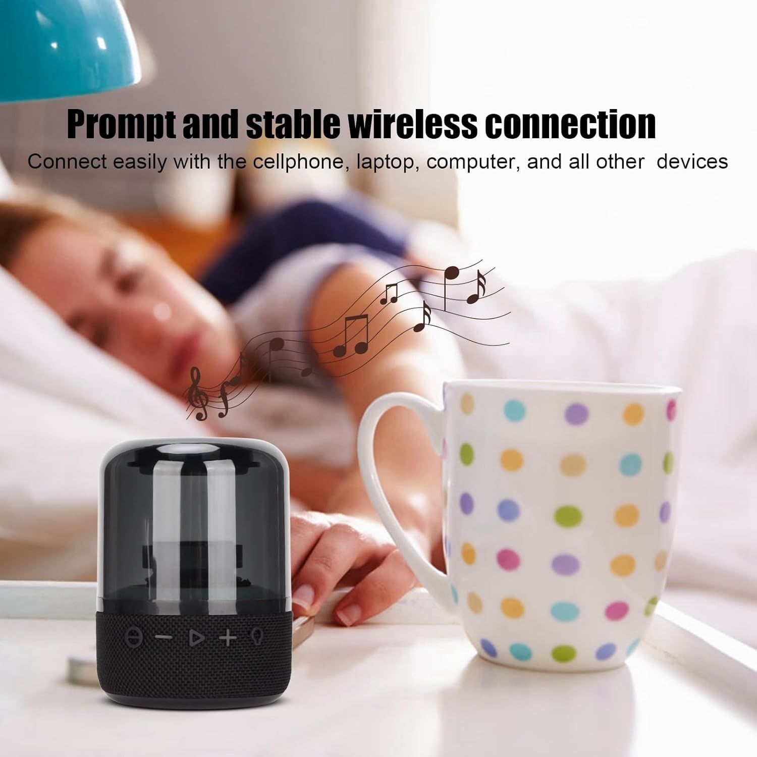 Portable Bluetooth Speaker, Colorful Loud Stereo Sound 1200mAh Speakers, USB Powered with Multi Light Modes, for Home Outdoors Travel