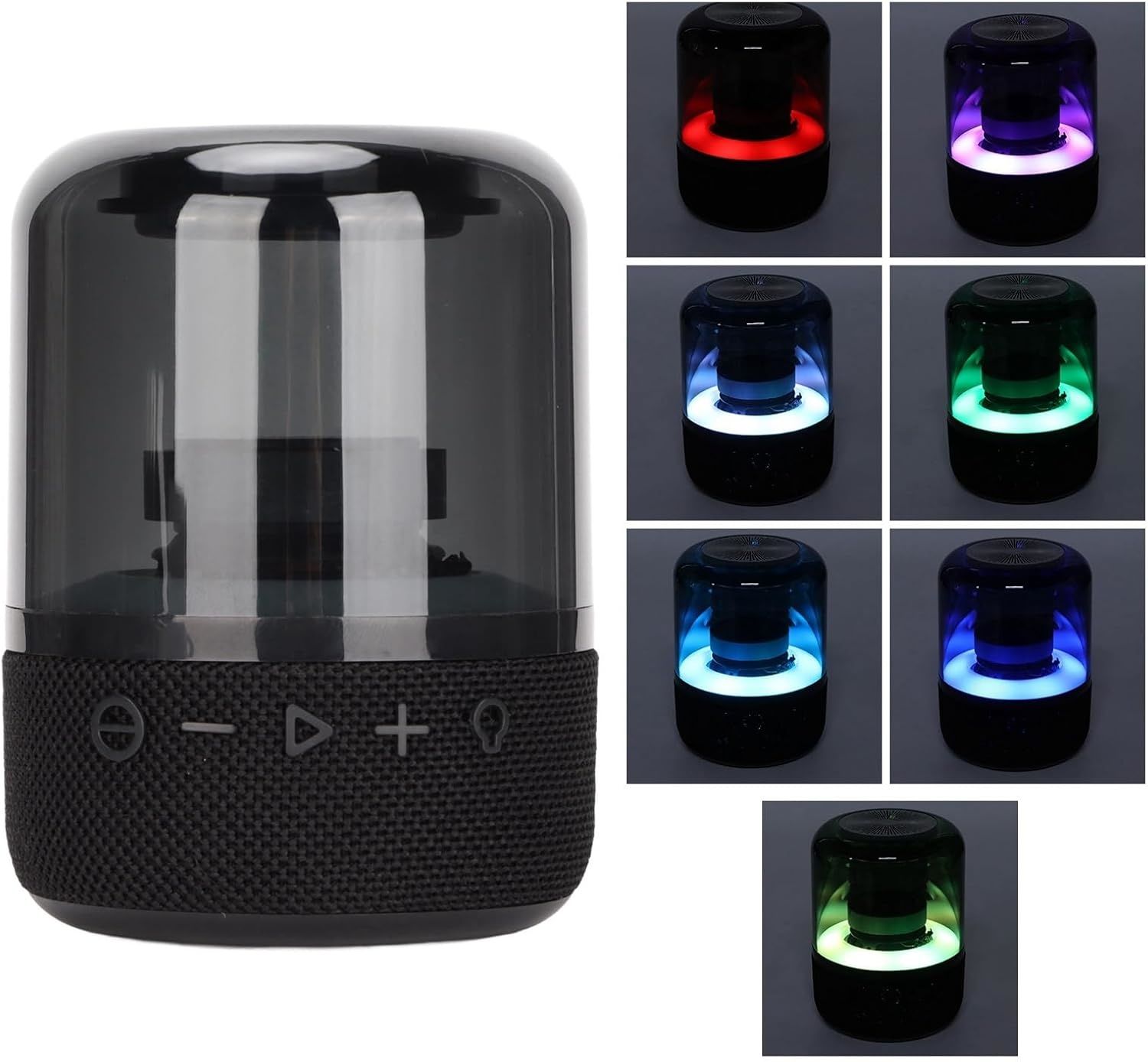 Portable Bluetooth Speaker, Colorful Loud Stereo Sound 1200mAh Speakers, USB Powered with Multi Light Modes, for Home Outdoors Travel