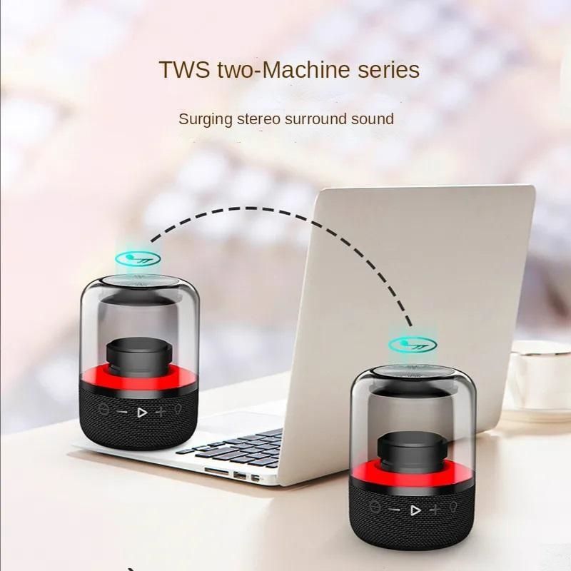 Portable Bluetooth Speaker, Colorful Loud Stereo Sound 1200mAh Speakers, USB Powered with Multi Light Modes, for Home Outdoors Travel