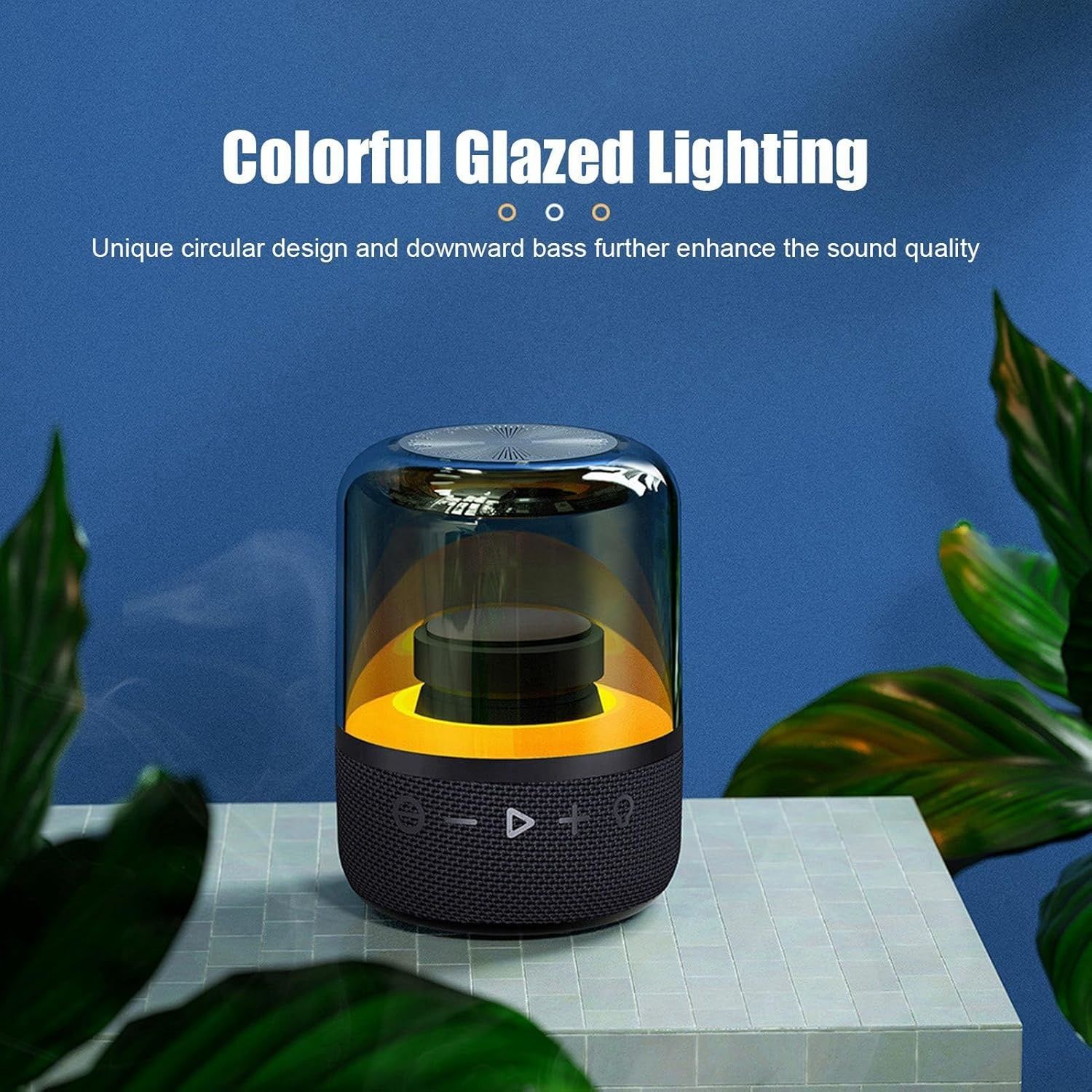 Portable Bluetooth Speaker, Colorful Loud Stereo Sound 1200mAh Speakers, USB Powered with Multi Light Modes, for Home Outdoors Travel