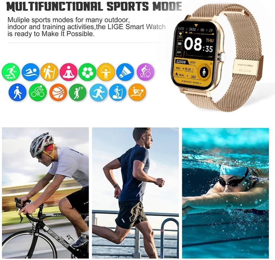 Smart Watch for Women Fitness Tracker,Smart Watches for Women Digital Mens Watches Make/Answer Call Waterproof Running Smartwatch Android and iOS iPhone Compatible Heart Rate Monitor