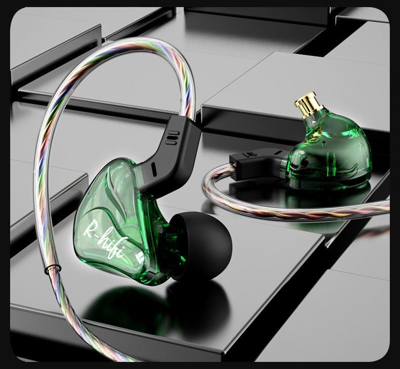 3.5mm Detachable Wired Headphones Double Dynamic HiFi Earphone Bass Headset Stereo Musician Monitor Earbuds Sport Running